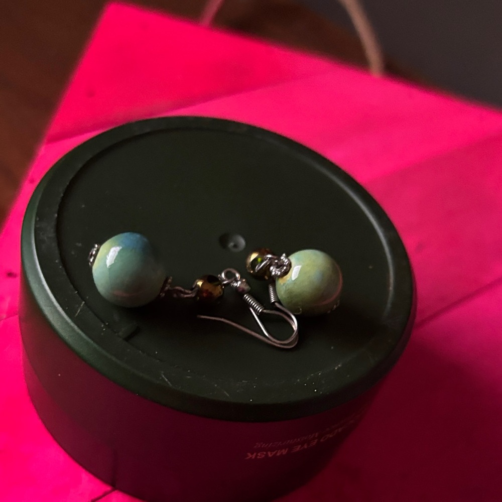 Chic Green Beaded Earrings